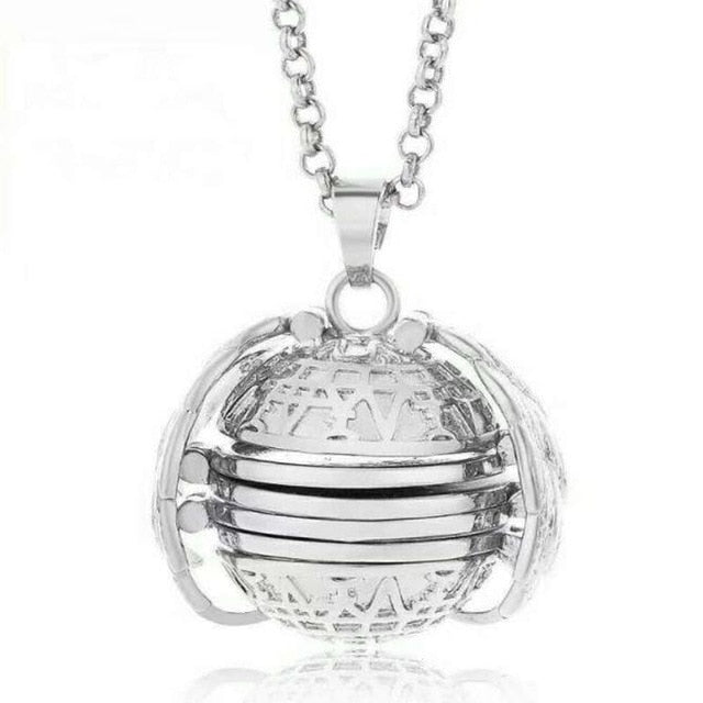 Magical Necklace with Expanding Photo Locket Silver Ball