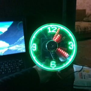 Mini USB Fan portable Flexible Gooseneck LED Clock