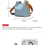 JIANXIU Brand Genuine Leather Shoulder Bags Spell Color Detachable Liner Bucket Bag Luxury Handbag Women Bags Designer 2018 Tote